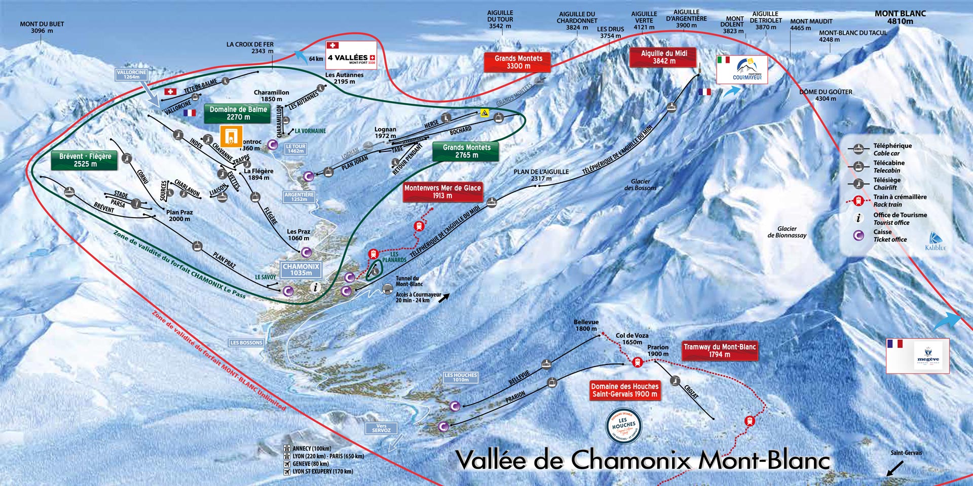 Plan domaine skiable de la vallée