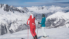 Skieurs sur le domaine des Grands-Montets