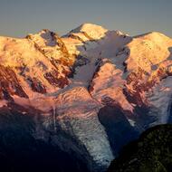 Panorama Mont-Blanc et glacier des Bossons