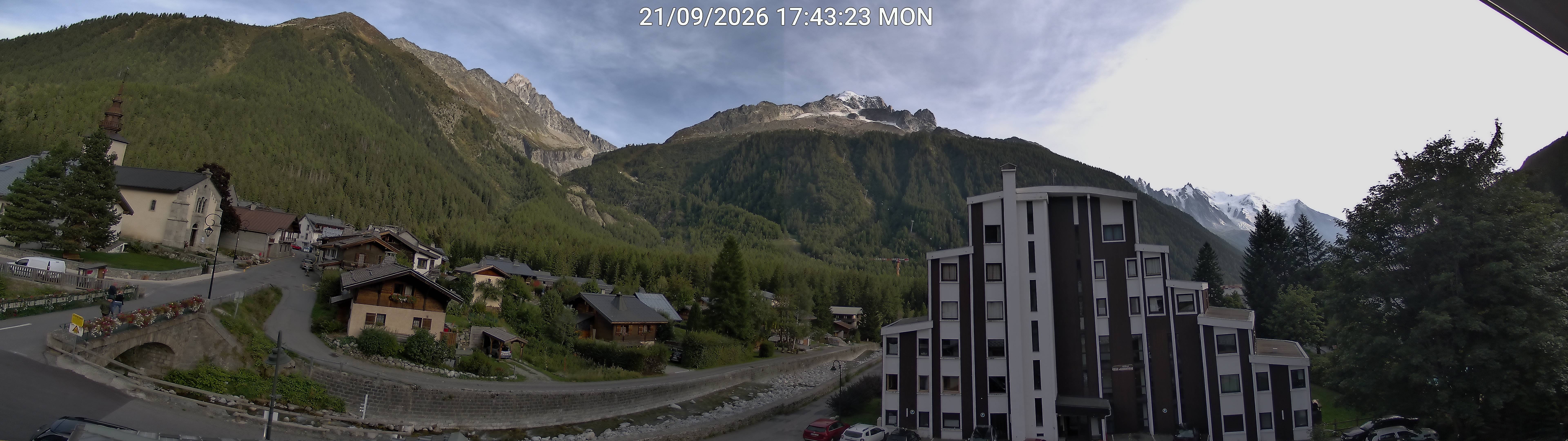 Argentière - Vue village, Grands Montets et mont Blanc